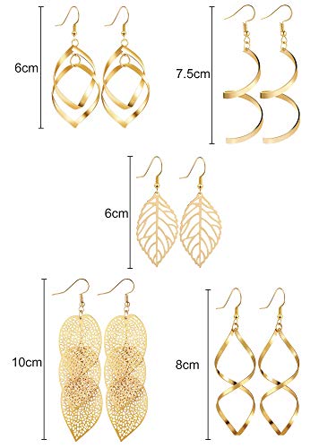 Hicarer 9 Pairs Dangle Earrings for Women Golden Silver Fringed Tassel Exaggerated Boho Earrings2