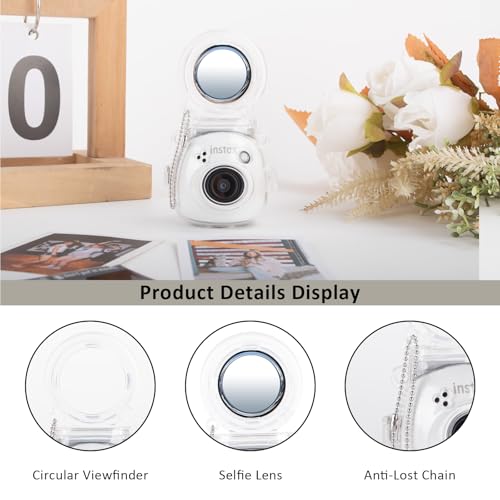 Funda transparente y trípode negro para cámara Instax Mini Pal miniatura 3