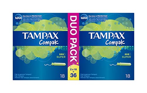 Tampax - Compak - Tampon con aplicador retráctil compacto - 36 unidades