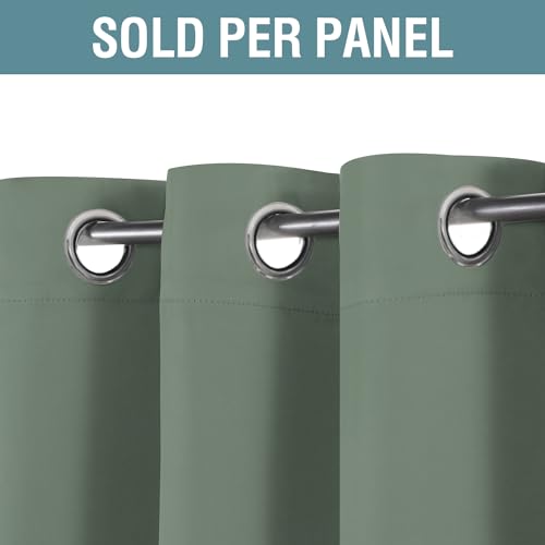 Image of H.VERSAILTEX Blackout Curtain for Bedroom Small Window Kitchen Blackout Curtains 45 inch Length Energy Saving Solid Grommet Blackout Drape, One Panel, Green Bay, 52 inch W x 45 inch L