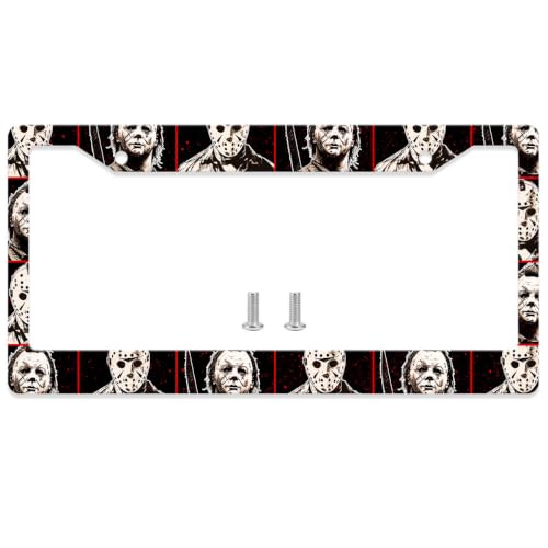 GENANY Horror Movie License Plate Frame License Plate Frames Slasher Car License Plate Cover Fits Standard US Vehicles Horror Car Accessories Personalised Car Decorations for Women Men