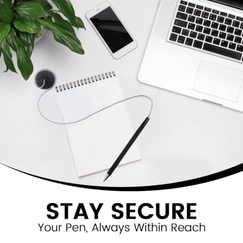 Uwaomah Caneta segura com corrente adesiva e suporte de caneta de segurança para material de escritó