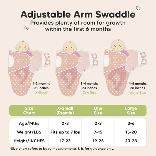 Image of 3-Pack Organic Baby Swaddle Sleep Sacks - Swaddles for Newborns, Infant 3-6 Months, Baby Girls, Boys, Soft & Snug Newborn Sleep Sack, Nursery Swaddling Blankets (Butterflies, L)
