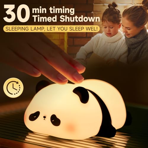 Lámpara de mesa nocturna led recargable panda de silicona miniatura 2