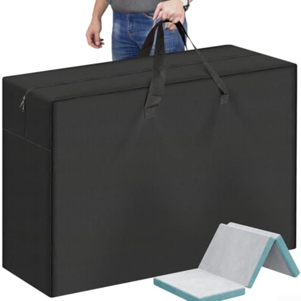 HaloModora Waterproof Foldable Mattress Storage Bag, Long Lasting 210D Oxford Cloth Carry Case with Handles for Folding Foam Mattress Storage and Travel
