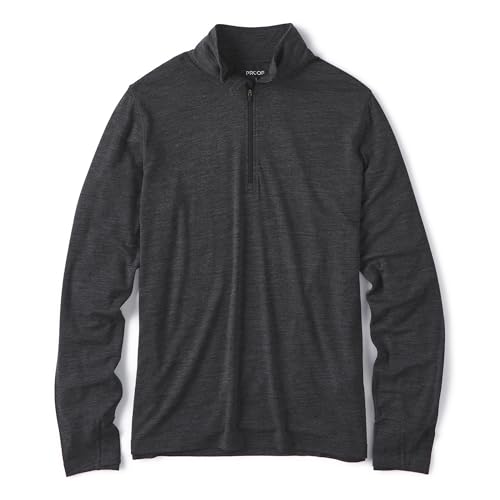 Huckberry Proof 72-Hour UPF Quarter Zip Sweatshirt, Mens Workout Sweatshirt, Merino Wool Quarter Zip