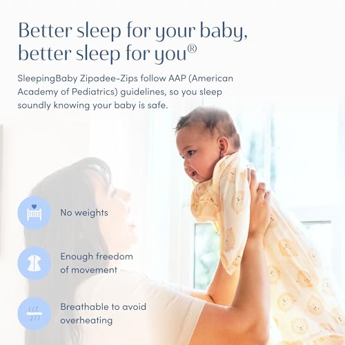 Image of SleepingBaby Zipadee-Zip Transition Swaddle - Cozy Baby Swaddle Blanket with Zipper Convenience - Roomy Wearable Blanket for Easy Diaper Changes - Lions, X-Small (3-6 Month)