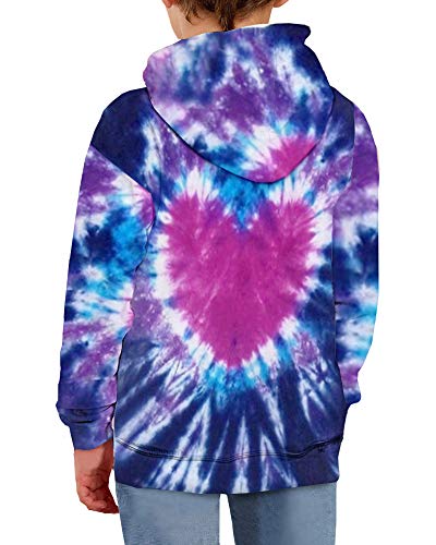 GAMISOTE Unisex Kids Tie Dye Sweatshirt Boys Girls Hooded Kangaroo Pocket Pullover Hoodies2