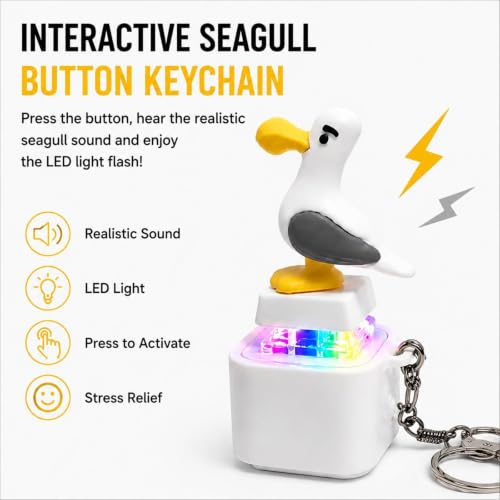 Fidget Clicker Keychain , Rechargeable Fidget Clicker with Real Sound and LED Light, Light Up Keyboard Fidget , Funny Interactive Desk Stress Relief Toy Gifts for Adults,white-6pcs - Image 3