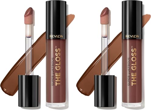 Image of Revlon Super Lustrous Lip Gloss, Non-Sticky, Hydrating, High Shine Finish, 310 Choco Crush, 0.13 oz (Pack of 2)