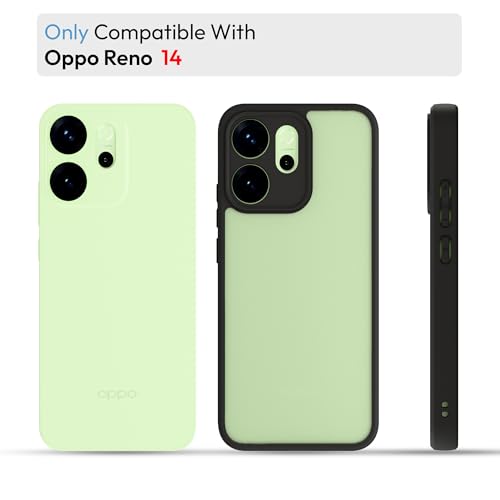 Image of KAPAVER Hybrid Clear Back Cover Case for Oppo Reno 14 | Protective Shockproof Cleare Hard PC Soft Flexible Black TPU Cover