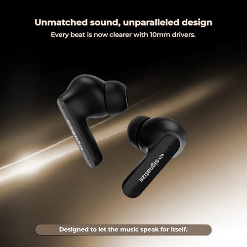 Image of True Wireless Earbuds with 45H Playtime, 10mm Deep Bass Drivers, Bluetooth 5.4, Low Latency, Ergonomic Natural Fit, and Type-C Fast Charging (Black)