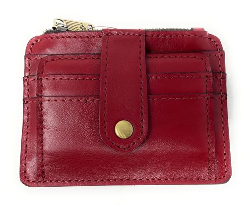 Image of Patricia Nash Leather Cassis ID Card Case Wallet, Berry Red