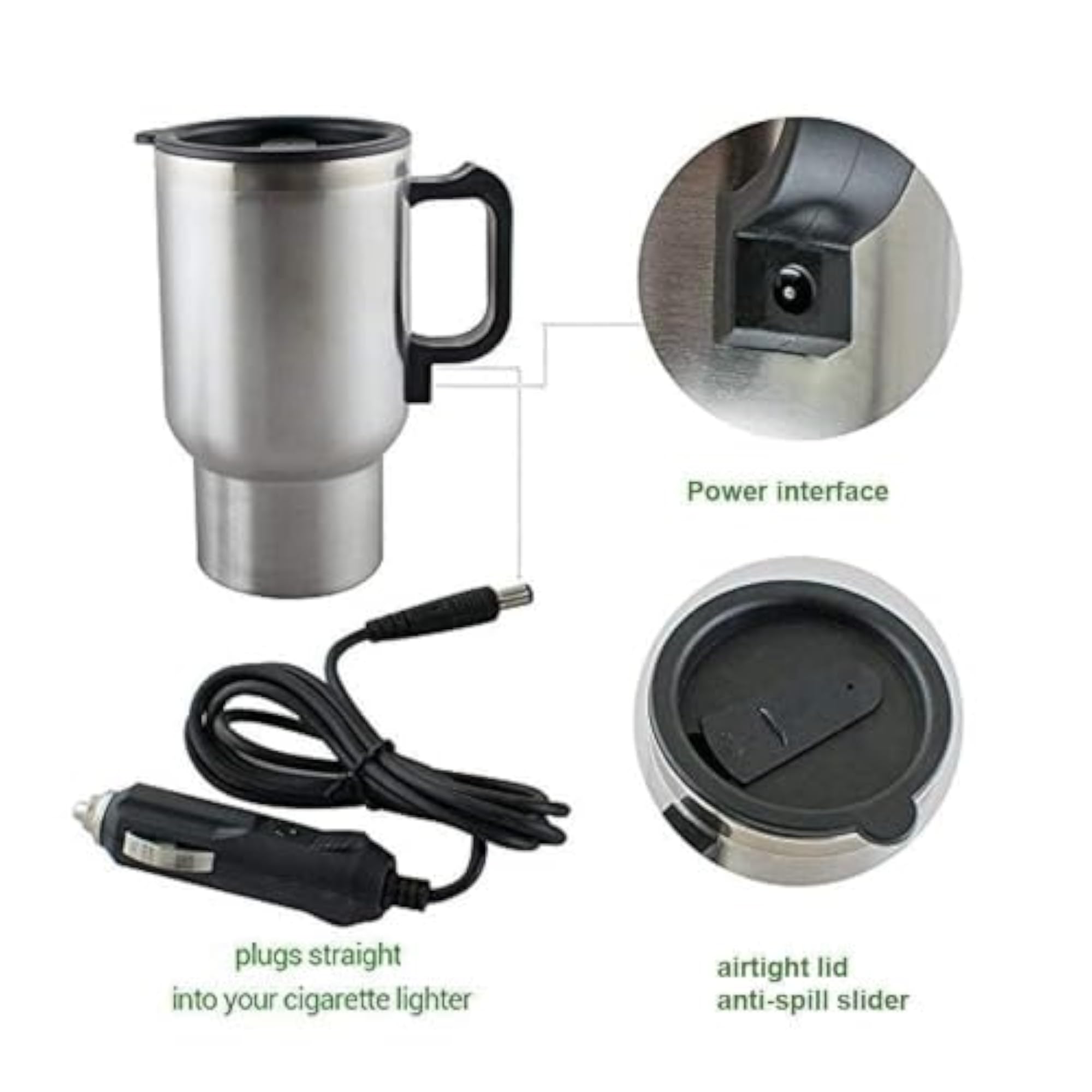 Portable Electric Coffee Tea Warmer Mug for Travel