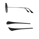 Eyeglass Sunglass Temple End Tips, Glasses Replacement Anti-Slip Ear Socks Tude Sleeve for Round Thin Metal Eyewear Sunglass Frame(Black)