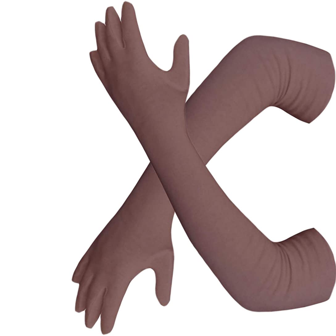 QUEERY Brown Cotton Driving Gloves Sunlight UV Protective-image-17