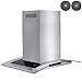 AKDY 30 in. Convertible Island Mount Range Hood with Tempered Glass and Touch Control Carbon Filters in Stainless Steel