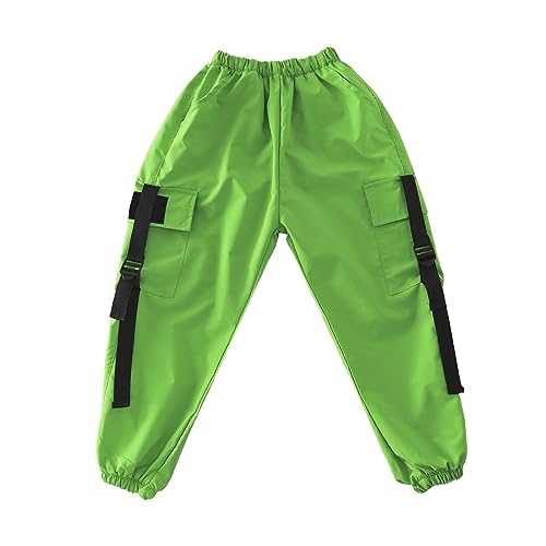 Generic Cargo Pants for Girls Parachute Pants with Pockets Kids Baggy Jogger Pants Hip Hop Youth Y2K Cargo Kids Leggings