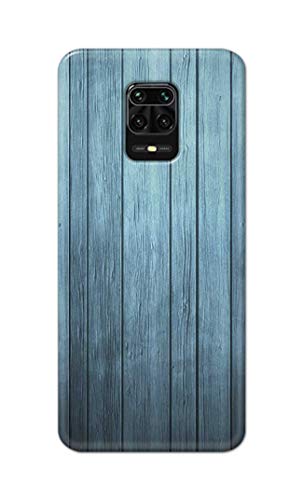Image of Printed Hard Back Cover Case for Mi Redmi Note 9 Pro | Mi Note 9 Pro Max Back Cover (Wooden Blue) -702
