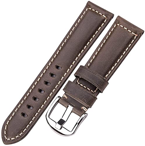 Bracelet de montre en cuir véritable rouge vert 24mm pour style urbain et chic