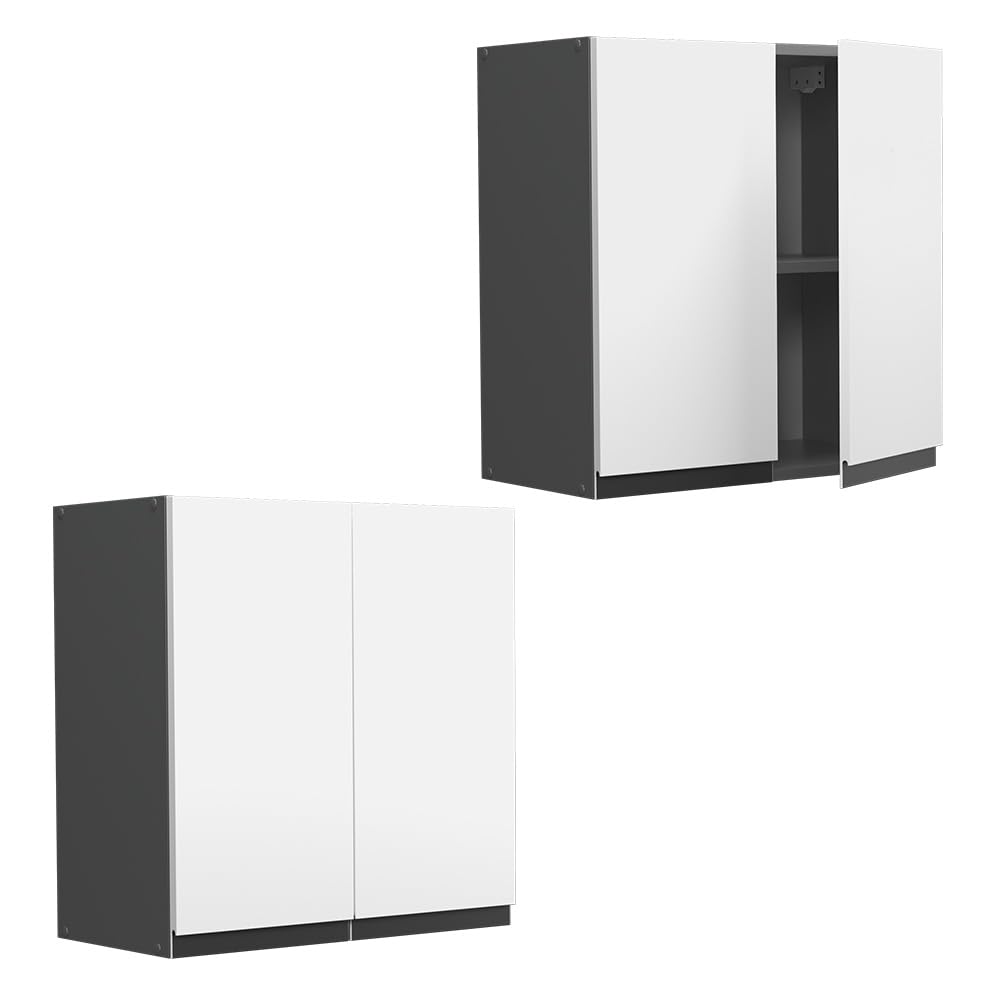 Vicco Hängeschrank R-Line, Weiß, 60 cm J-Shape, zur freien Kombination innerhalb modularer Küchensysteme