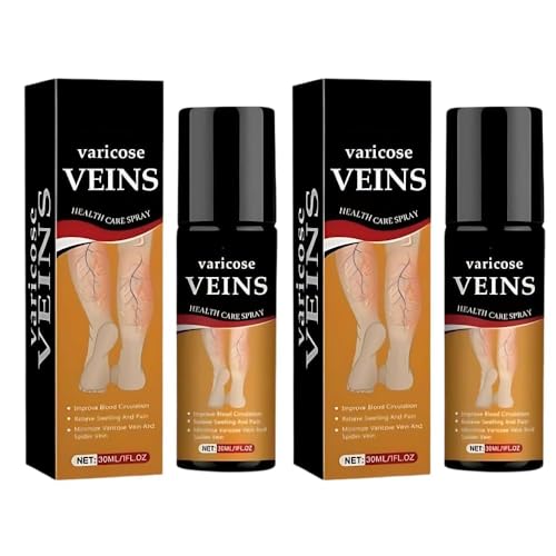 Image of Varicose Veins Spray - Natural Herbal Formula for Fast Relief | Reduces Swelling, Relieves Pain & Promotes Blood Circulation | Easy-to-Use Spray for Legs, Ankles & Feet (PACK OF 2, 60 ML)