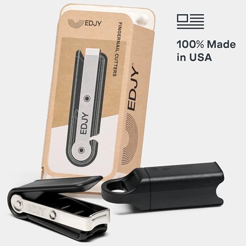 Image of EDJY Fingernail Cutter - Precision Stainless Steel Nail Cutter for Fingernails | Sharp Blade, Ergonomic Design, Durable & Rust-Resistant | Ideal for Men and Women | Black