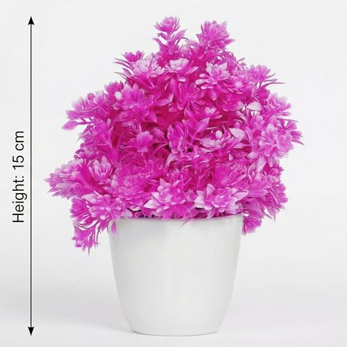 Image of Dekorly Vibrant Colors Artificial Flower Potted Plants for Decoration Purposes (Multicolour, Set of 6 Pieces)