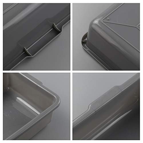 CadineUS 4 Packs 8 Liter Grey Commercial Bus Tub Box Tote Dishpan - Thumbnail 4