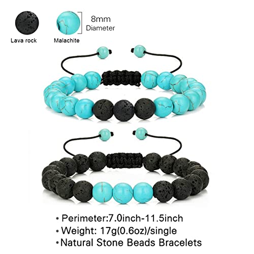 Offrir un bracelet d'anxiété réglable en pierre bicolore