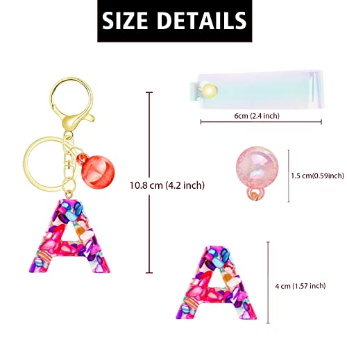 Fashion Purple Initial Letter Keychain: Cute Alphabet Key Chain With Bling Ball,Acrylic Letter Pendant Keyring For Purse Handbags Women Girl Birthday Gifts #TOP2