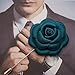 4.5cm TINY ROSE Flower Pin Brooch By NhanDo Handmade – Flower Brooch Pin for Women and Men, valentines day gifts, Handmade Gift For Her, Gift for Mother Day, Gift For Teacher Day (Teal)