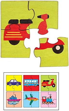 RK Cart Vehicle Jigsaw Puzzle for 36 To 180 Months, Set of 6, Brown