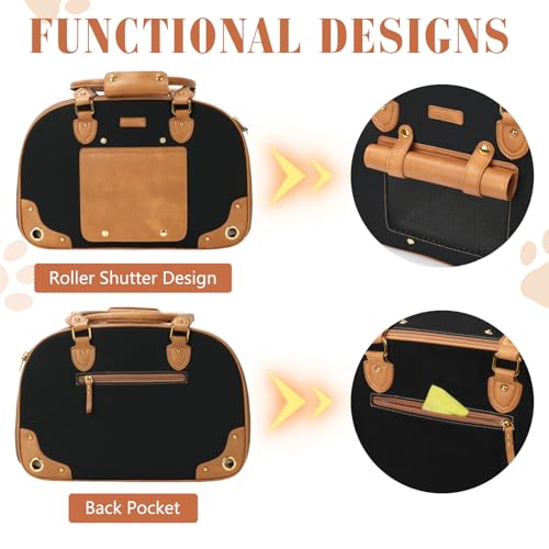 Image of Dog Carrier Purse, Pet Carrier, Foldable Waterproof Premium Nylon Pet Travel Portable Bag Carrier for Cat and Small Dog Home /Outdoor Medium Black