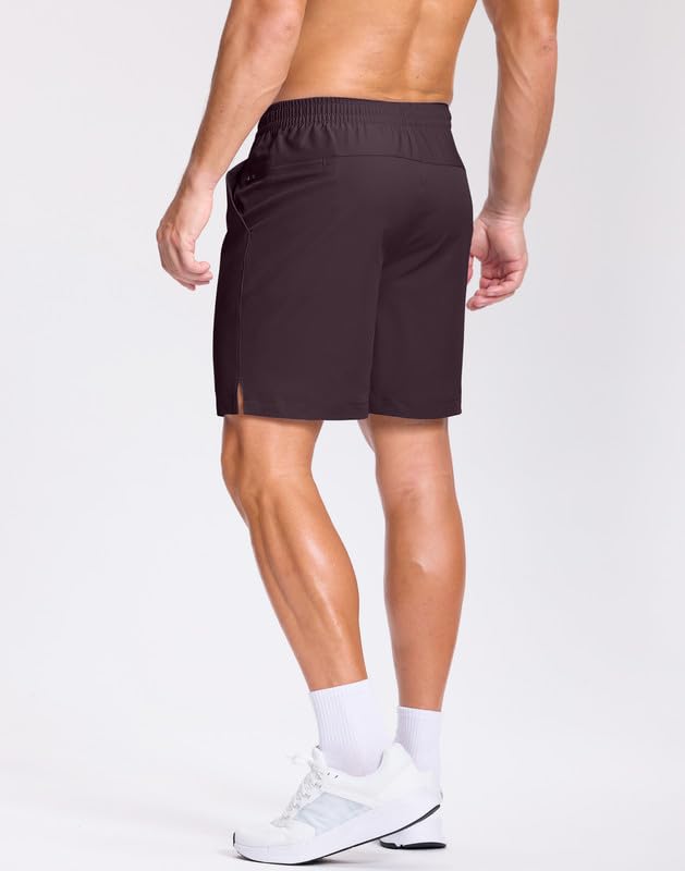 Image of GGJ Men's Lightweight Athletic Shorts with 2 Zipper Pockets 7 inch /9 inch /5 inch Gym Workout Running Quick Dry Tennis Shorts for Men