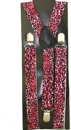 Pink Leopard Suspenders