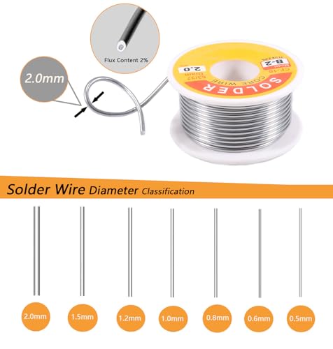 Image of 63 /37 Tin-Lead Rosin Core Solder Wire for Electrical Soldering, Flux Content 2%, 2mm, 95g(Net 75g)