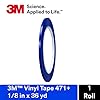 3 m vinyltejp 471+, konturband/markeringstejp, blå, 1/8 tum x 36 yd/3,17 mm, längd 32,9 m #1