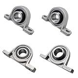 4 Stück Stehlager 20mm, Zinklegierung Gehäuselager Lagerbock, Robust und Langlebig Horizontales Wellenlager für 3D Drucker, Maschinen und Achsen (Lnnendurchmesser 20mm, Silber) Vertikales Lagergehäuse