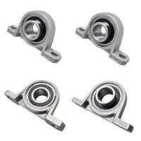 4 Stück Stehlager 20mm, Zinklegierung Gehäuselager Lagerbock, Robust und Langlebig Horizontales Wellenlager für 3D Drucker, Maschinen und Achsen (Lnnendurchmesser 20mm, Silber) Vertikales Lagergehäuse
