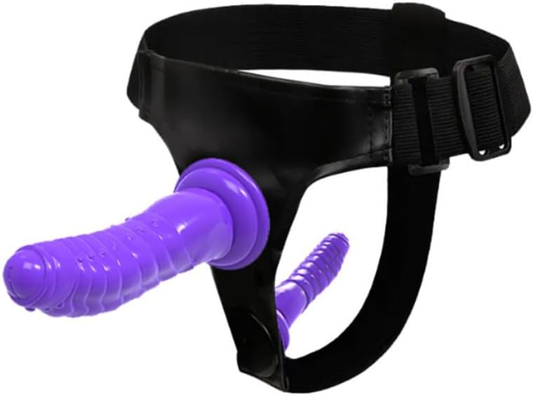 Novelty Female Adjustable Training Sports Belt with Double Headed Silicone Rod, Indoor Sex Device, Couple Gift (Purple)