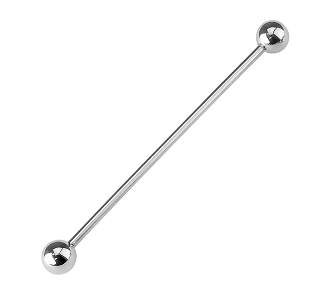 Via Mazzini Surgical Steel Unisex Industrial Scaffold Bar Barbell For Upper Ear Cartilage For Men and Women (BB0039) 1 Pair
