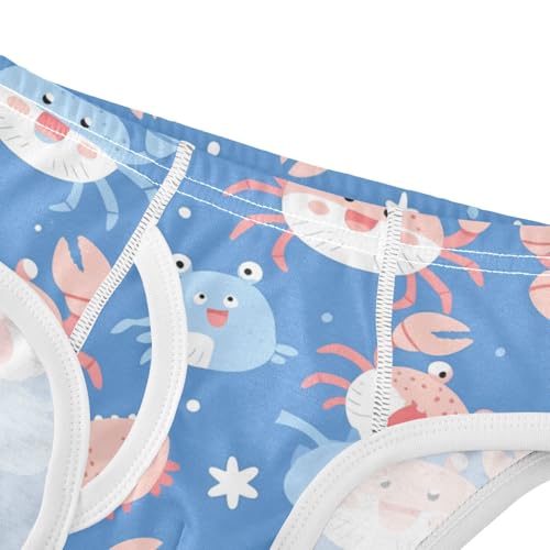 KLL Crab Navy Blue Cute Toddler Boy Comfort Briefs Underwear Breathable Children Undies4