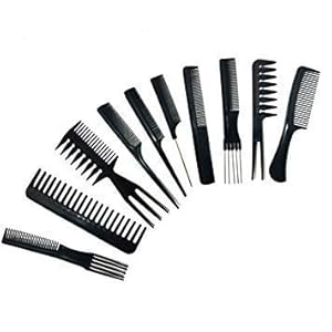 TENFIRE® New Professional Multipurpose 10 Pcs Hair Comb Set Hair brush for Hair Cutting and Styling (BLACK) 4 41tnukNSD9L. SL500 . SS300