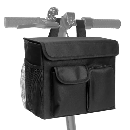 Mobility Scooter Bag Electric Scooter Basket Knee Scooter Basket Mobility Scooter Caddy with 14 Inches Laptop Pocket and 2 Cup Holders for Bike Mobility Scooter Accessories for Adults