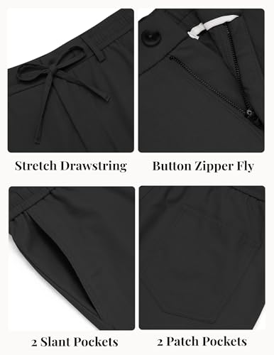 Image of COOFANDY Mens Cotton Linen Pants Casual Drawstring Summer Beach Pants Lightweight Linen Dress Trousers