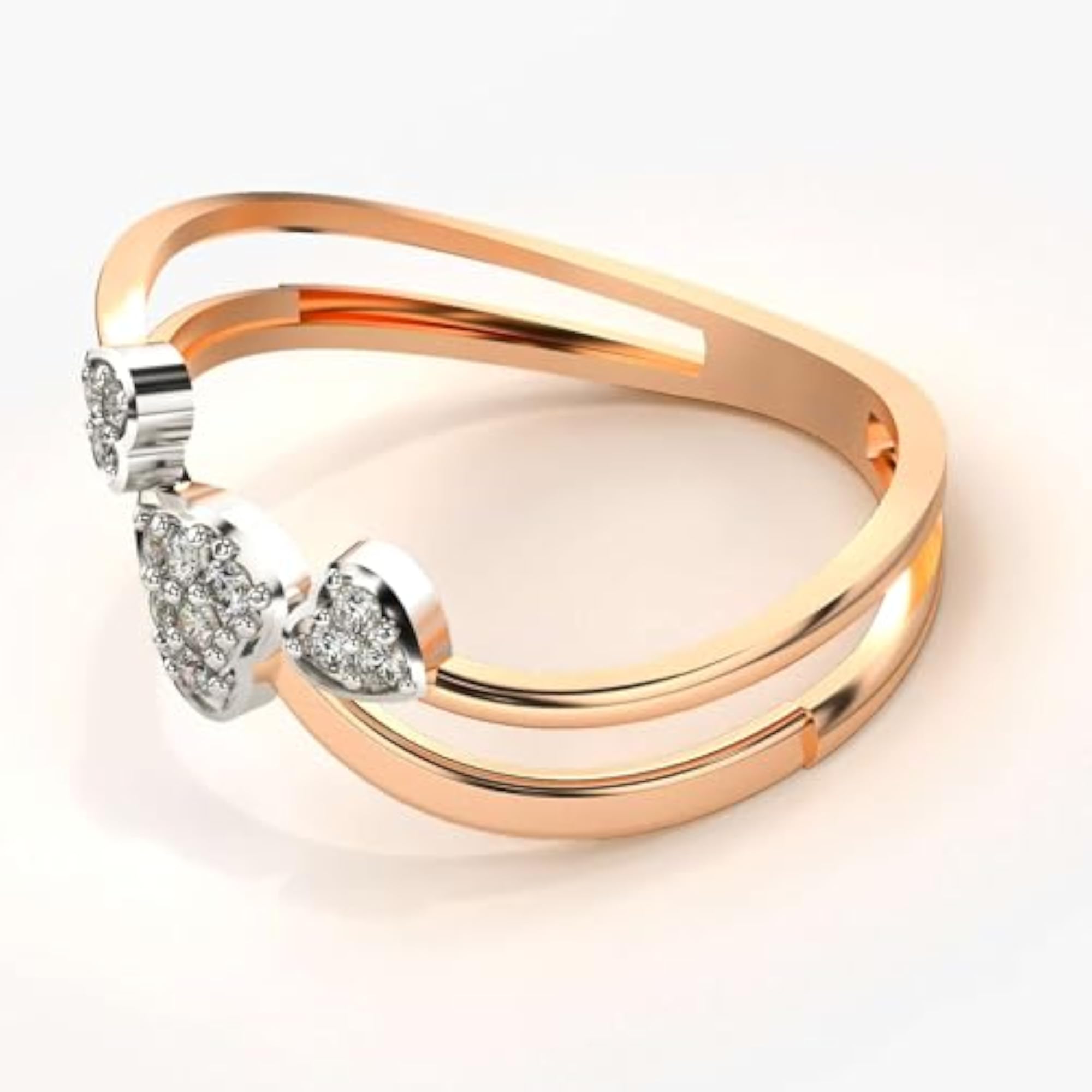 Women's Sterling Silver & Lab Grown Diamond 0.12cts Ring, Elegant