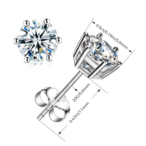 Moissanite Stud Earrings Women S925 Sterling Silver Earring Jewelry D Color VVS1 GRA Lab Created Diamond Earring for Men 18K White Gold Plating3