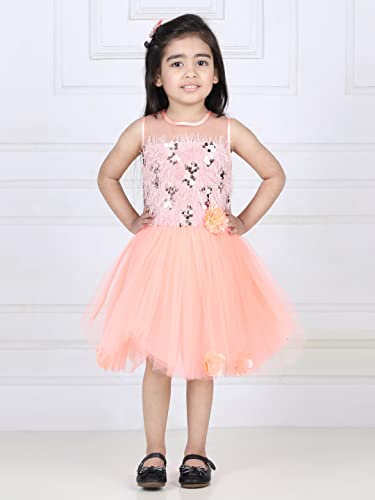 Image of Toy Balloon Kids Peach Knee Length Girls Dress
