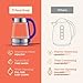 Speed-Boil Electric Kettle - 1.7L Water Boiler 1500W, Coffee & Tea Kettle Borosilicate Glass, Easy Clean Wide Opening, Auto Shut-Off, Cool Touch Handle, LED Light. 360° Rotation, Boil Dry Protection